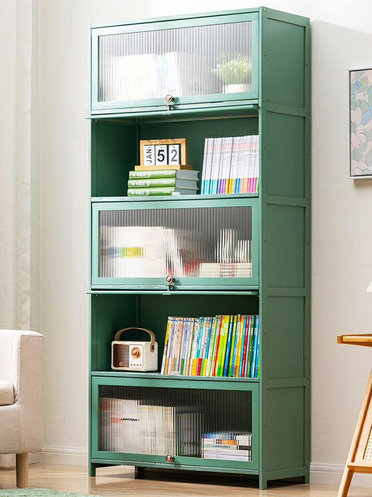 【免運】 書架置物架落地書柜閱讀架兒童家用客廳簡易收納柜子實木儲物多層