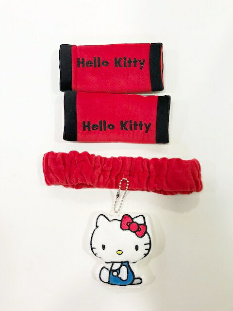 【震撼精品百貨】Hello Kitty 凱蒂貓 凱蒂貓 HELLO KITTY 車用後照鏡+把手套-紅#23107 震撼日式精品百貨