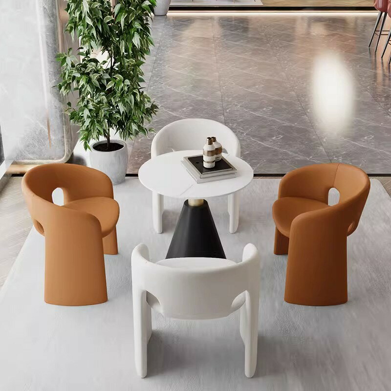 優樂悅~海誠小沙發椅休閑咖啡廳餐廳桌椅異形椅子接待洽談創意設計師餐椅