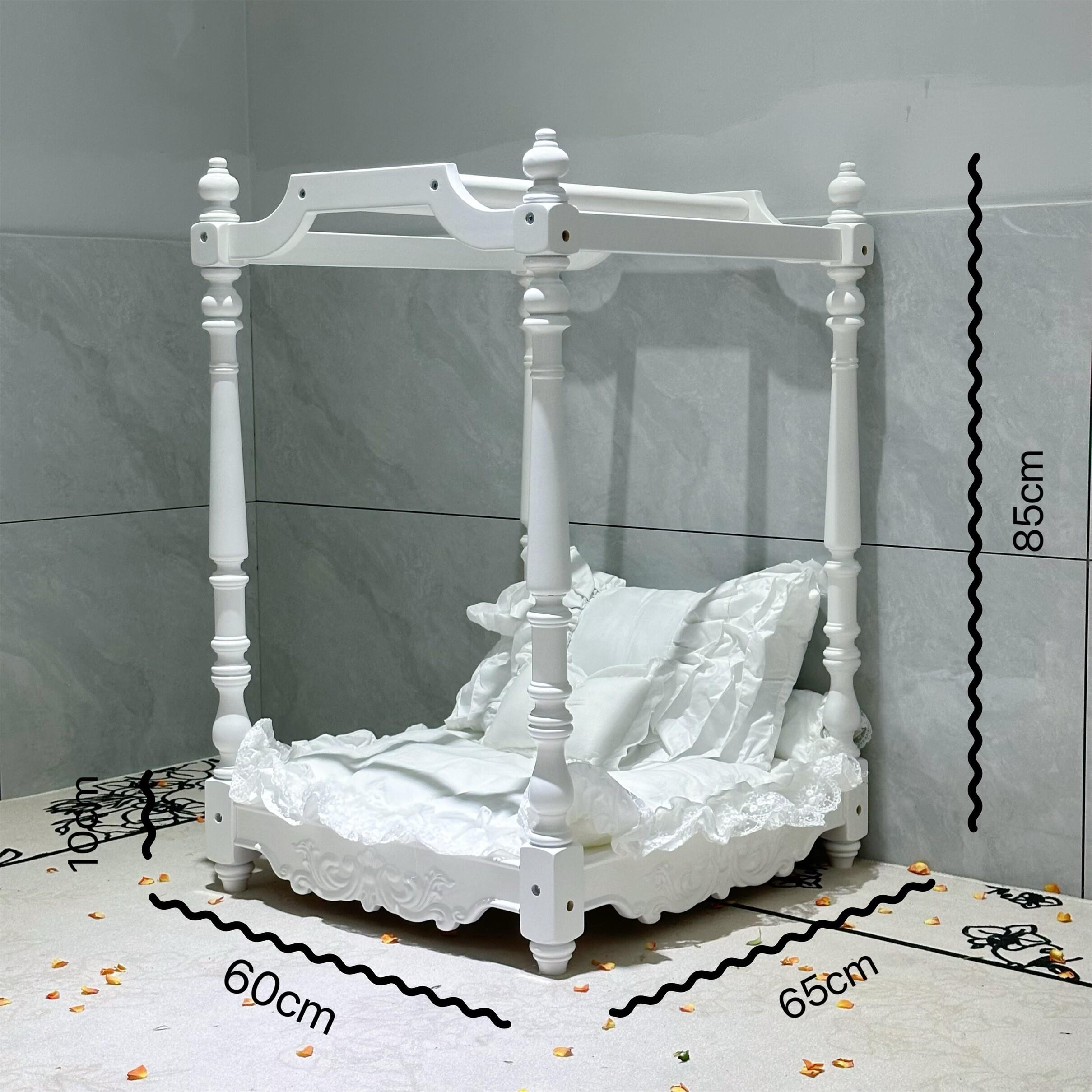 【可打統編 超低價】宮廷覆古架子床實法式美式床小型犬貓咪豪華床床幔蚊帳 0