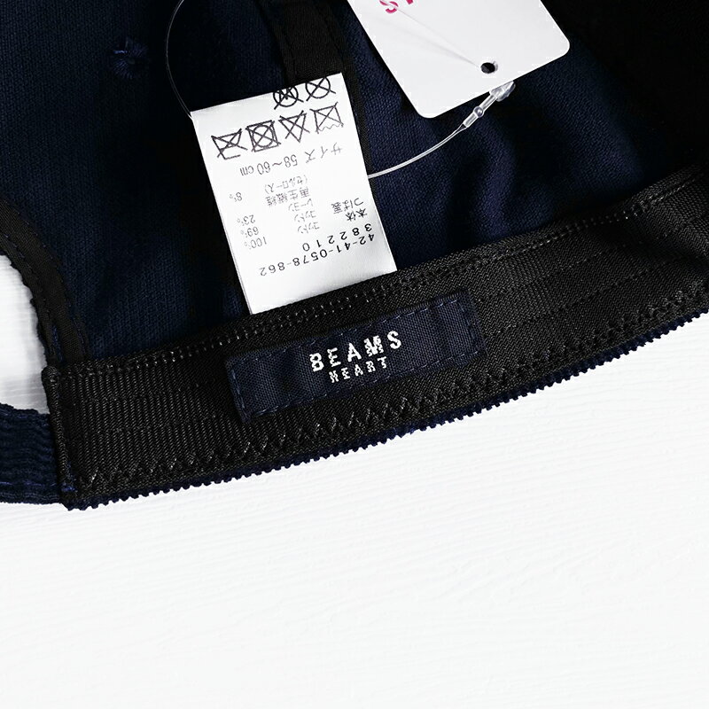 美國百分百【全新真品】BEAMS 帽子質感休閒配件復古LOGO 鴨舌帽深藍