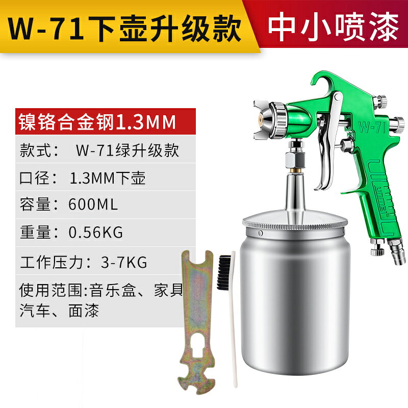 氣動噴漆槍 W71-75-77氣動噴漆槍上下壺油漆噴槍噴漆汽車傢俱乳膠漆噴塗工具『XY34019』