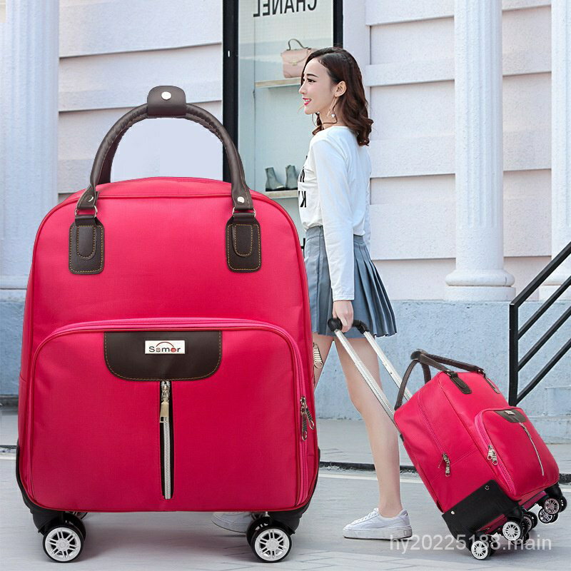 拉桿旅行包男女手提行李袋大容量登機包短途輕便拉桿包