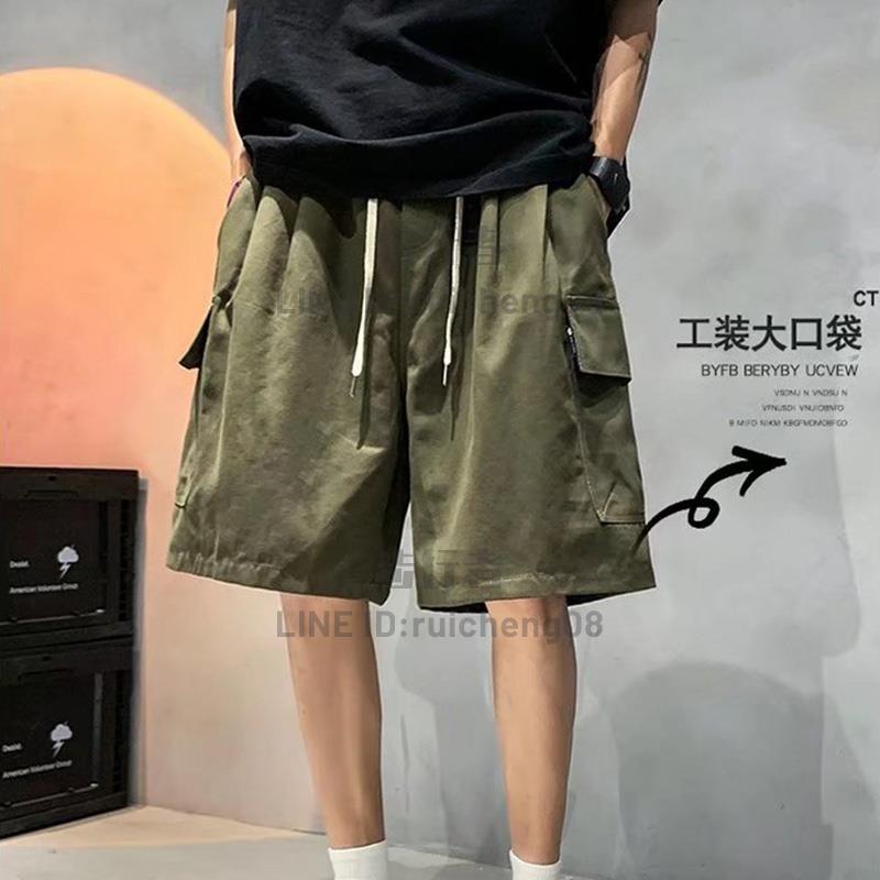 日系工装短裤男夏季休閒马裤寬鬆胖子大码大裤衩中裤潮牌五分裤子【步行者戶外生活館】