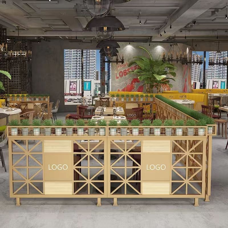 【最低價】【公司貨】餐廳隔斷花架鐵藝護欄屏風酒吧過道裝飾圍欄火鍋飯店卡座矮隔斷墻 6