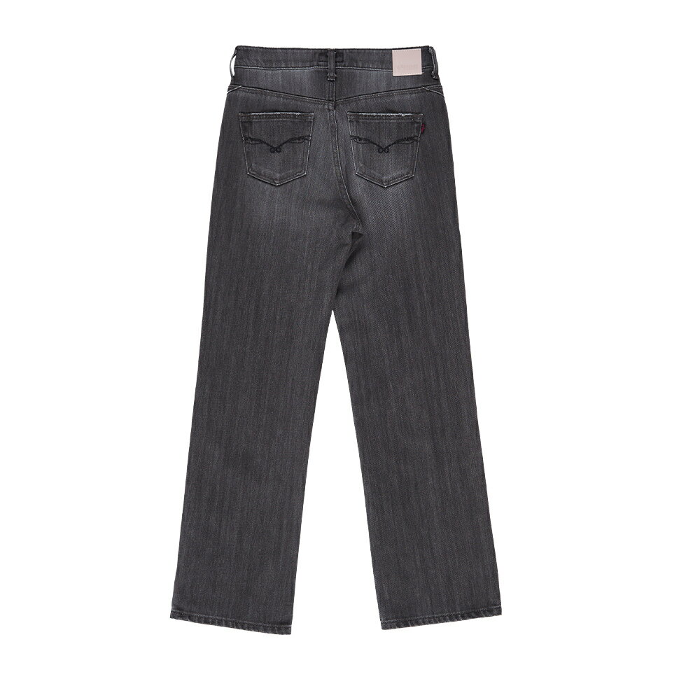 女藏肉中直筒長腿褲-黑灰色(-3KG系列)【5th STREET】【APP下單享4%點數】 #-3KG顯瘦褲 ★神腿褲 6