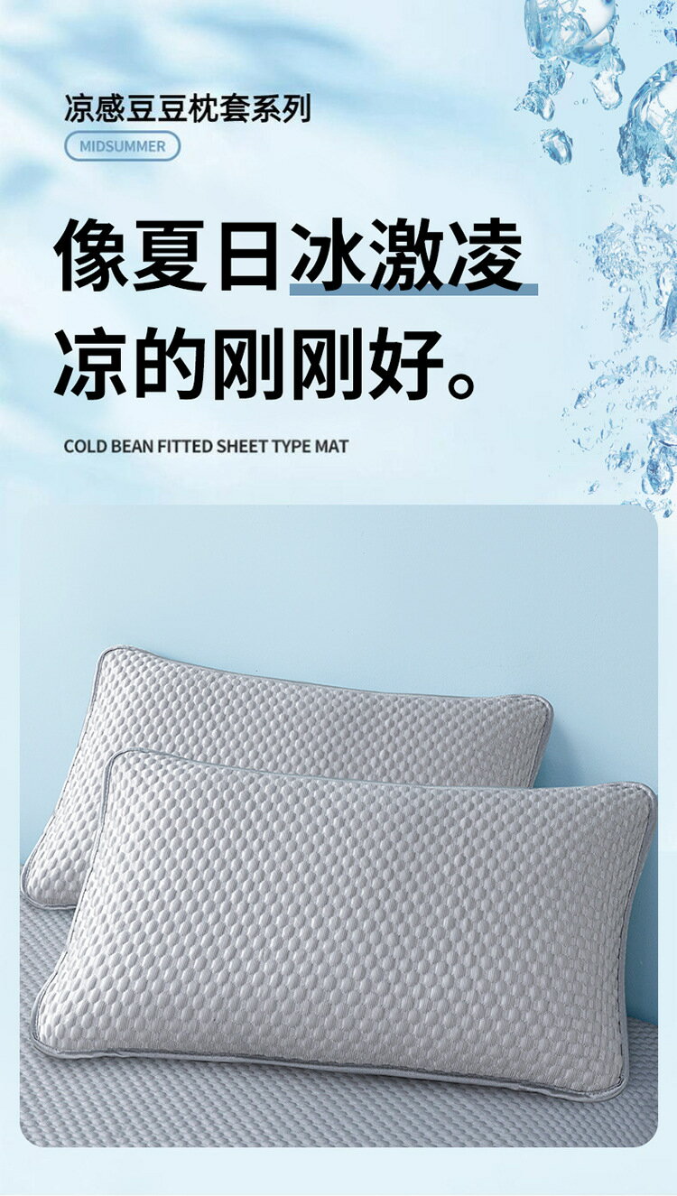 FB5737 全包款夏日冰絲豆豆枕套 48x74cm (一對)