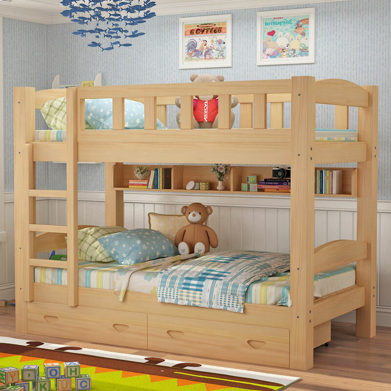 實木床雙層床兒童床上下床高低床子母床上下鋪成人母子床現代簡約