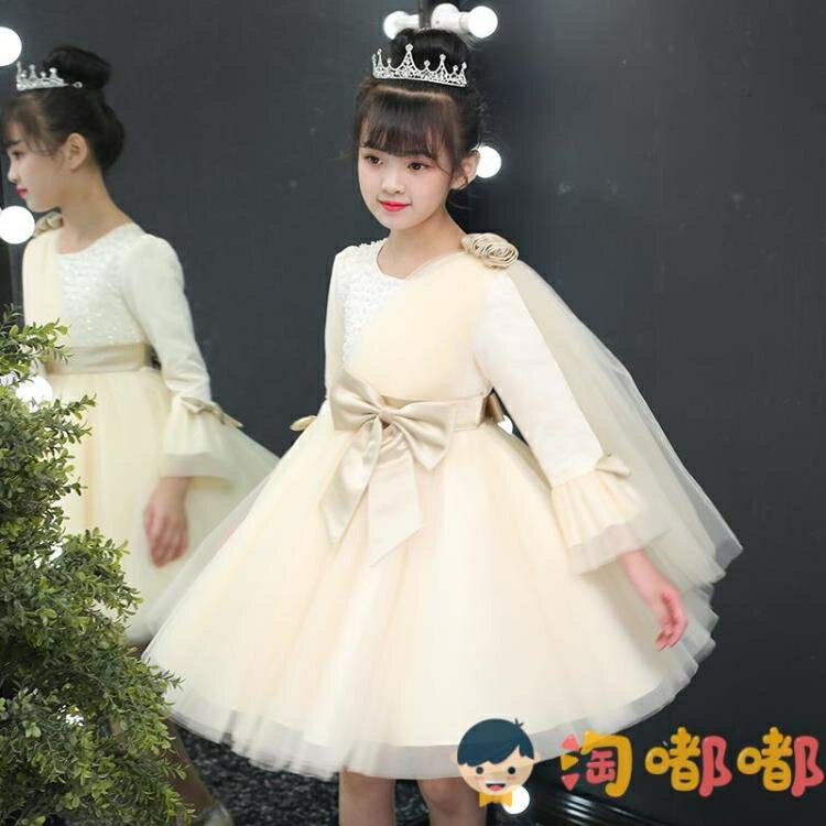 兒童禮服公主裙花童婚禮小女孩禮服女童晚禮服鋼琴演出服【步行者戶外生活館】