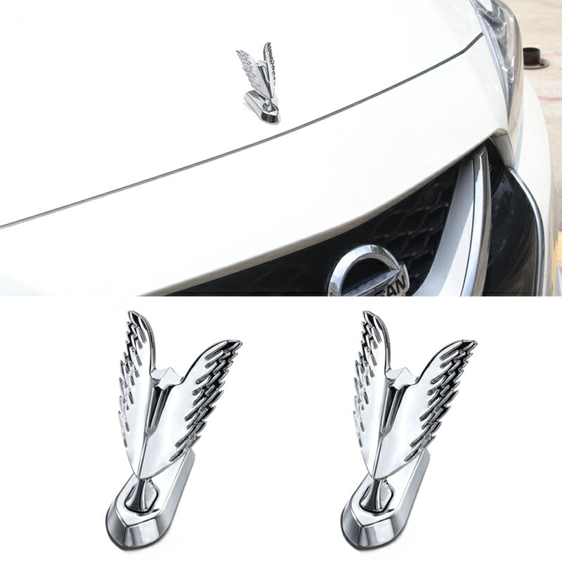 天使之翼翅膀車貼車外裝飾3D立體前機蓋立標引擎蓋車標改裝金屬貼