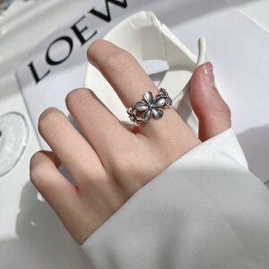 3.29小寶S925純銀花朵開口戒指女輕奢小眾設計精致時尚個性高級感