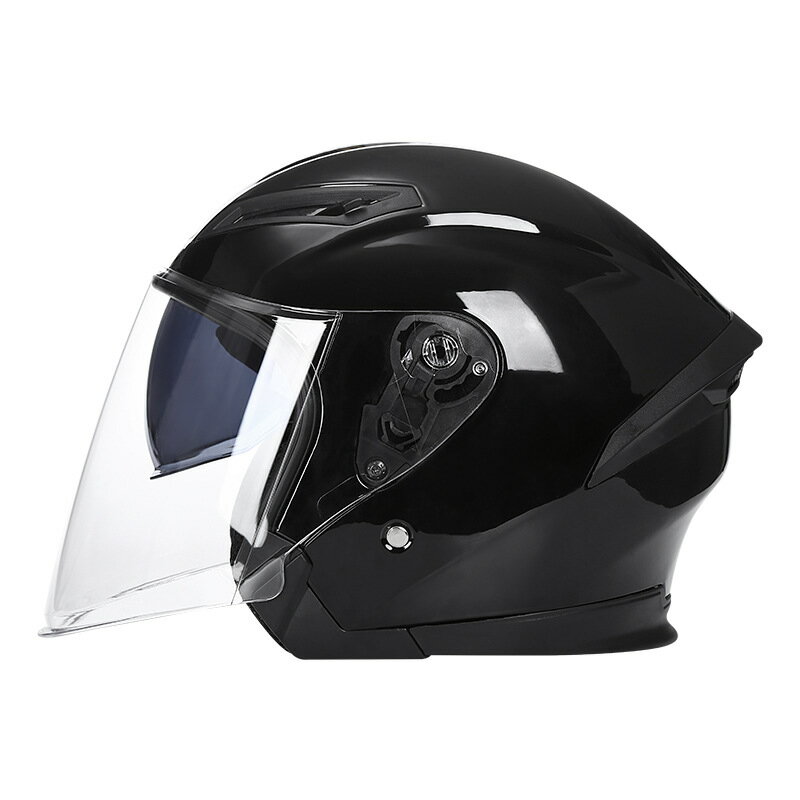 【定制】BYB摩托車頭盔電動車頭盔男女通用四季雙鏡頭盔電動車頭
