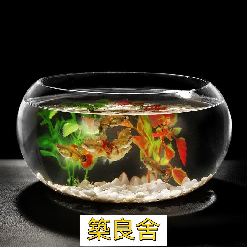 開立發票 魚缸 玻璃魚缸 辦公室魚缸 烏龜缸 水族用品魚缸小型家用透明加厚高清玻璃烏龜缸客廳桌面迷你小型金魚缸