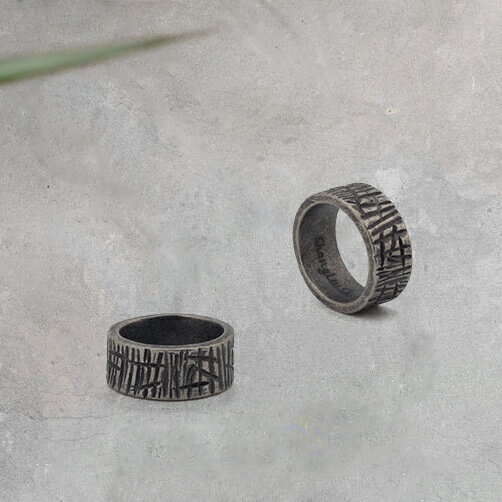 潮牌荊棘紋理復古銀色個性時尚創意戒指男士激勵志正能量指環鈦鋼