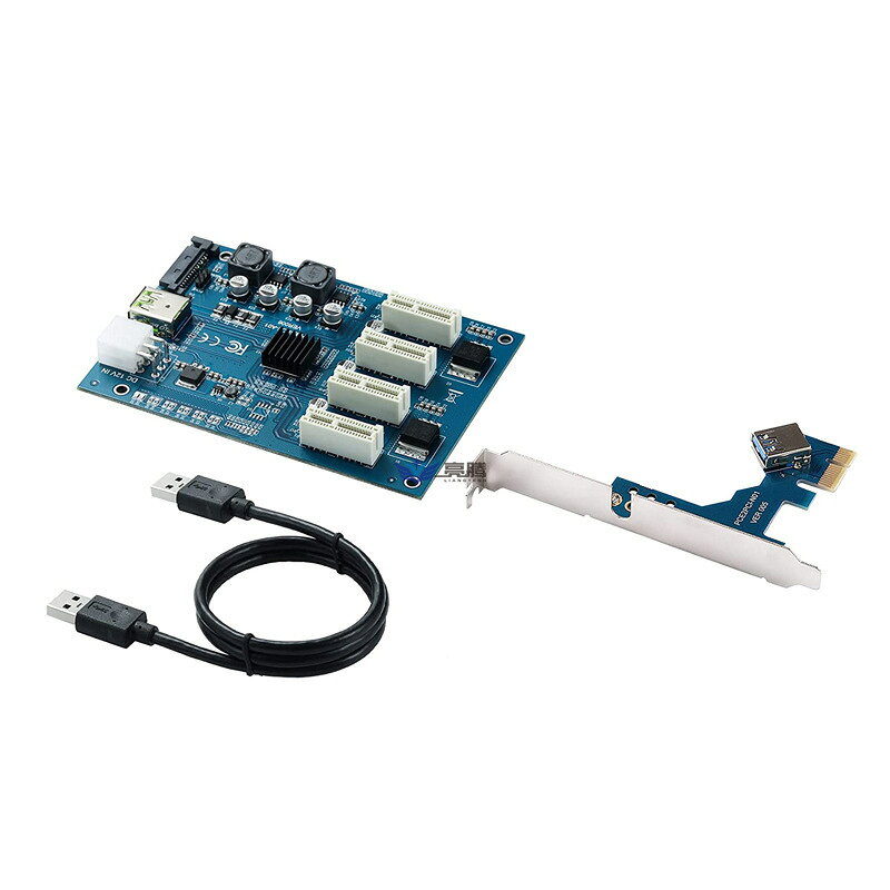 PCIE 1分4轉接卡M2 NVME 1分多擴充套件卡MINI PCIEX1轉4顯示卡插槽【宜家良品百貨】