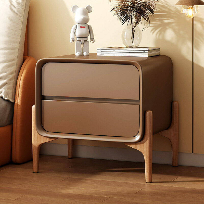 床頭櫃簡約現代奶油風輕奢床邊櫃小型創意臥室高級收納置物架