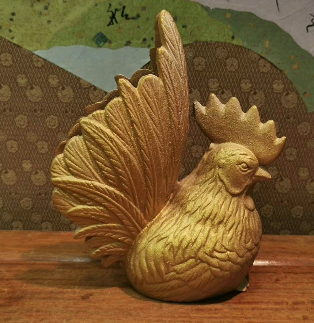 擺飾日本南部鐵器 鐵質實心鐵公雞擺飾，生肖雞 雄鳮擺飾，材質