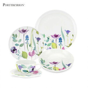 英國Portmeirion-Water Garden-水墨花園系列-杯盤餐瓷4件禮盒組