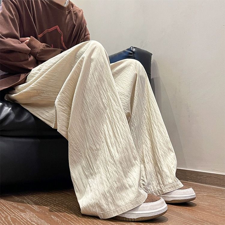 【店鋪熱銷】冰絲闊腿褲山本褲男夏季新款薄款學生韓版寬松休閑運動褲直筒長褲—貼心服飾