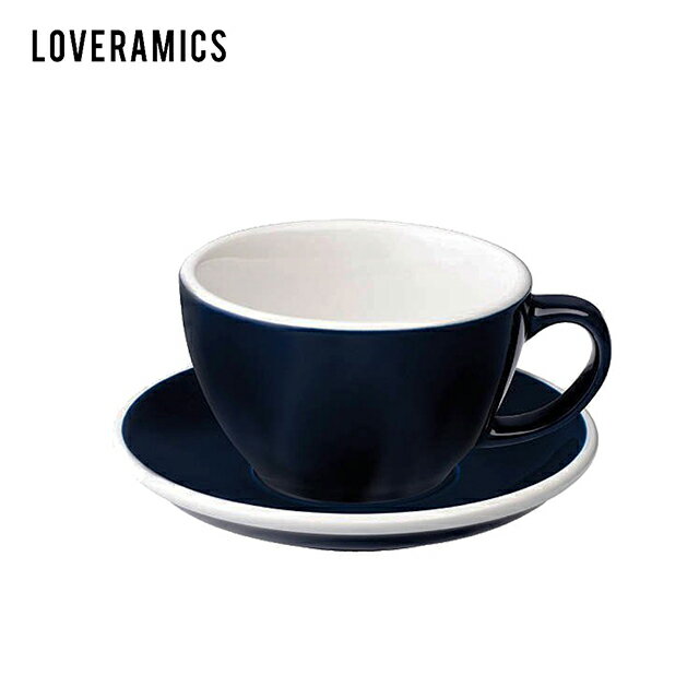【LOVERAMICS 愛陶樂 】Egg 拿鐵咖啡杯盤組 300ml Denim 丹寧色