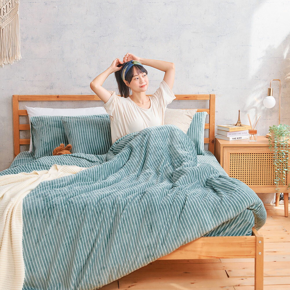 床包被套組(兩用毯被套)-單/雙/加大 / 法蘭絨 /多款任選 0