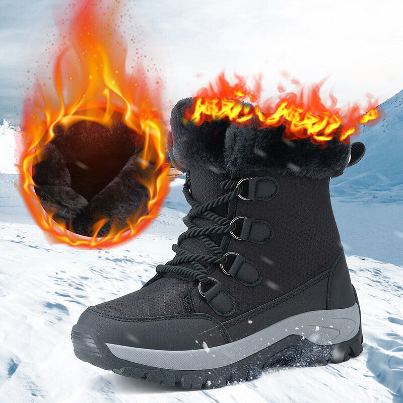 【免運】可開發票 雪靴 冬季戶外鞋大碼新款情侶加絨加厚高幫休閑時尚雪地靴