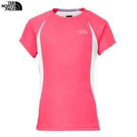 [ THE NORTH FACE ] 女童 抗UV短排汗衣 蜜粉紅 / A5D9H9F 七折 特價品 {XXS L}
