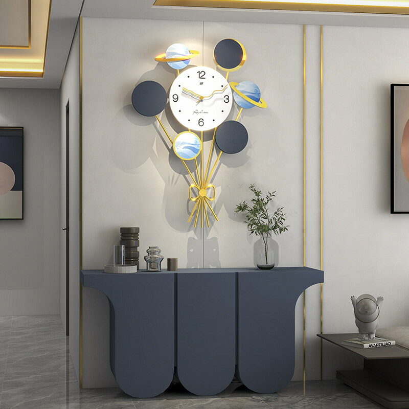 鐘表客廳輕奢家居裝飾藝術時鐘掛墻現代簡約餐廳壁畫個性創意掛鐘