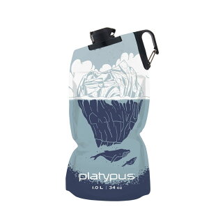 【【蘋果戶外】】platypus 11580 灰鯨 1L DuoLock 軟式握把水瓶 摺疊水袋 蓄水袋 水壺 登山露營自行車
