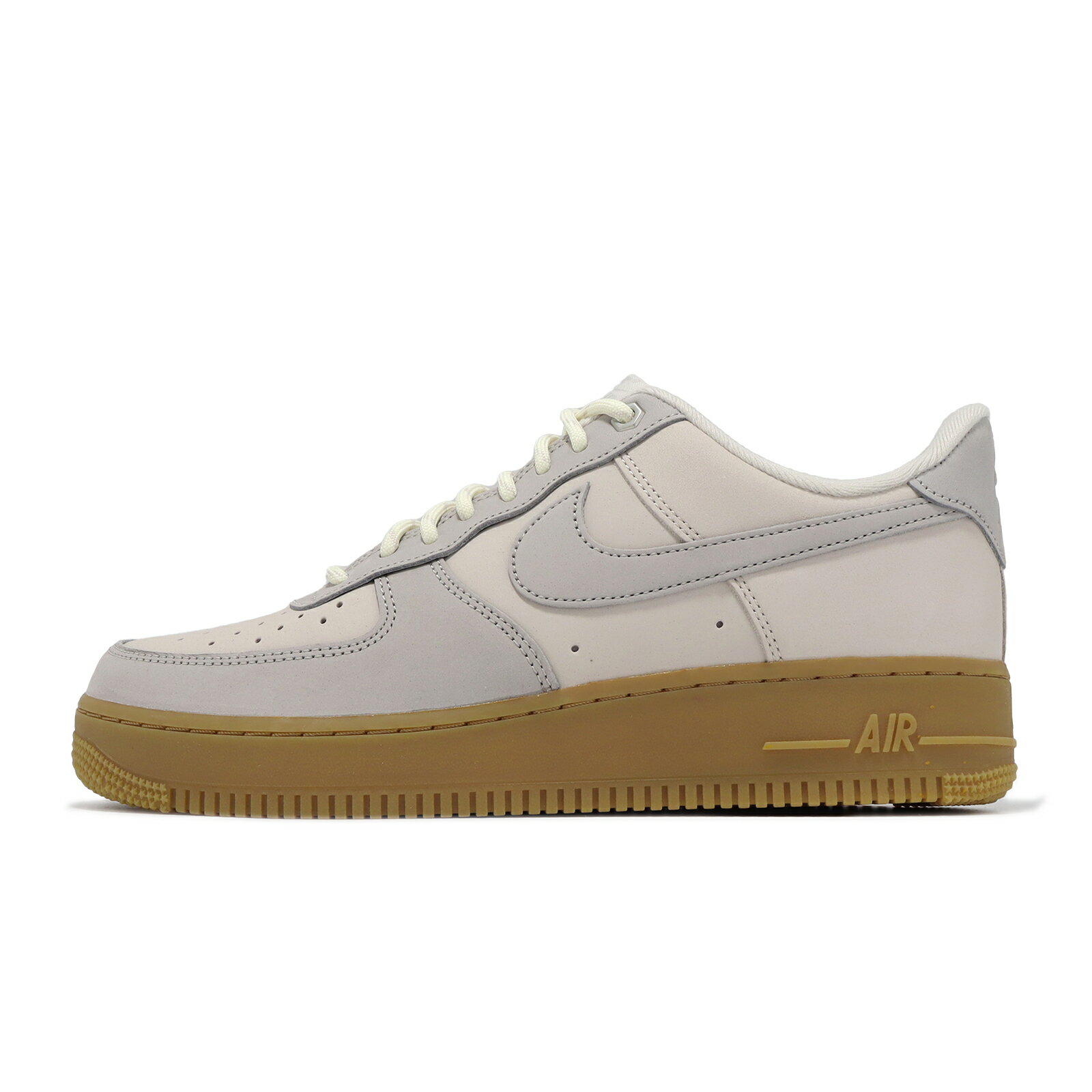 Nike 休閒鞋 Air Force 1 07 WB 男鞋 米白 棕 皮革 生膠底 AF1 經典 低筒 FD3365-001