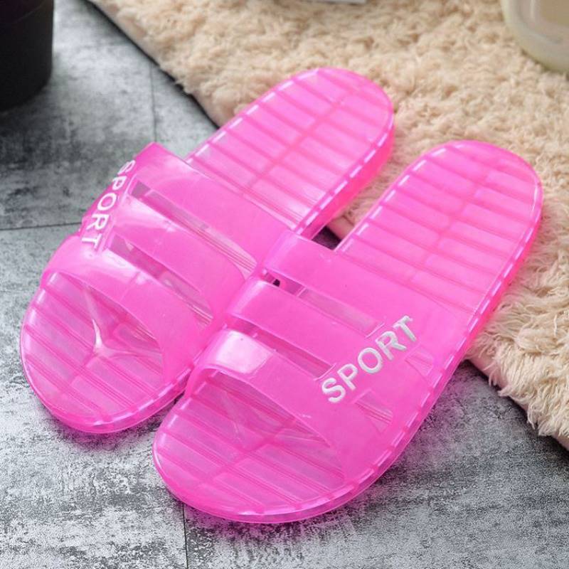 水晶果凍透明塑料熟膠拖鞋平跟沙灘家居浴室防滑防臭涼拖鞋女夏季