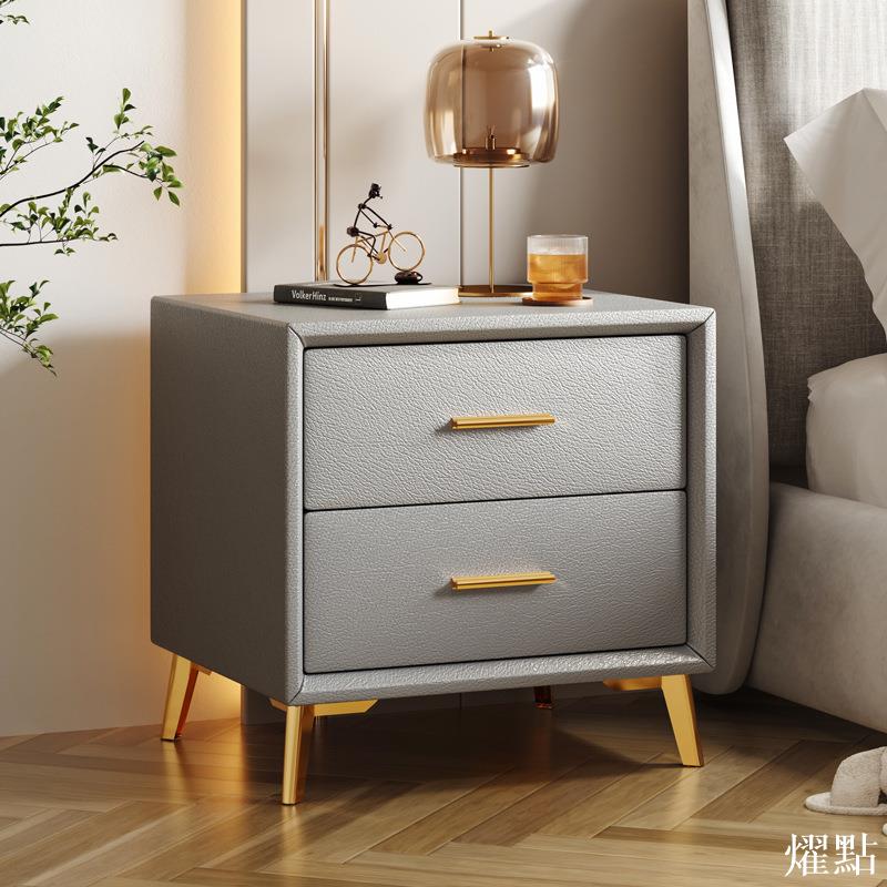 APP下單享點數9% 床頭柜簡約現代輕奢高級感小型床邊儲物柜臥室置物架實木收納柜子