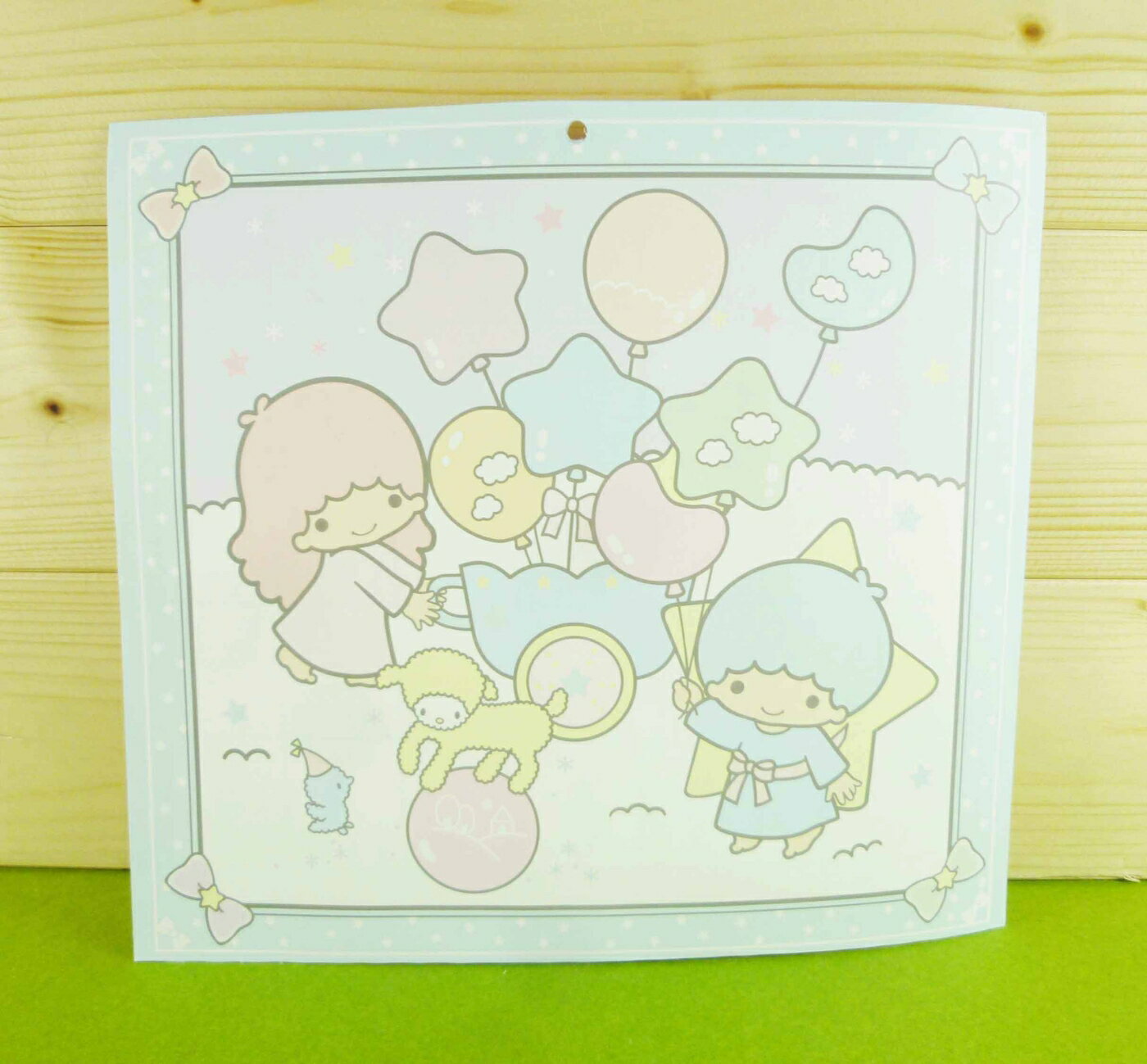 【震撼精品百貨】Little Twin Stars KiKi&LaLa 雙子星小天使 雙面卡片-藍氣球 震撼日式精品百貨