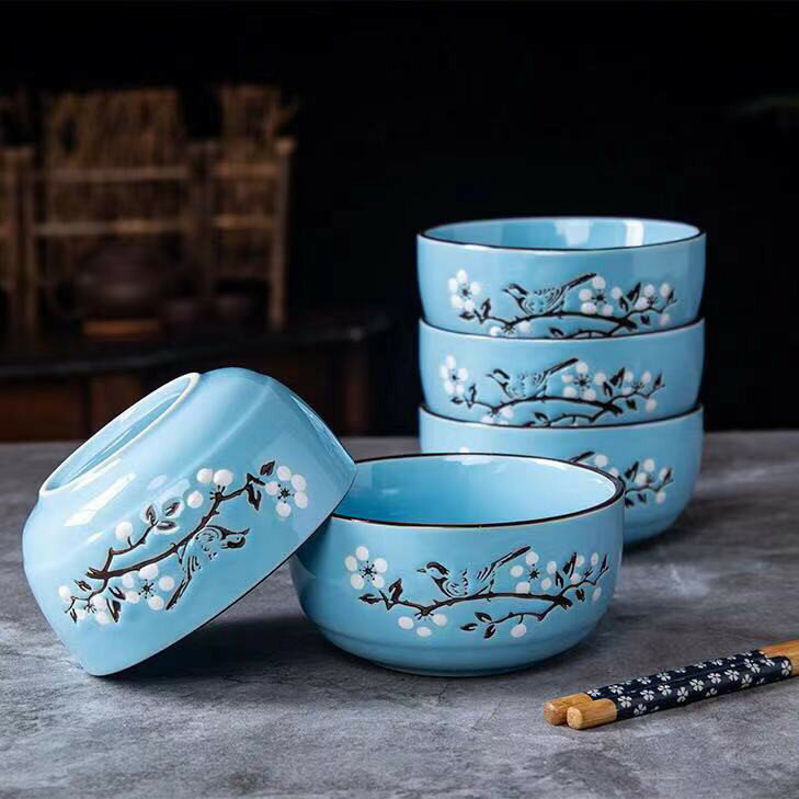 碗家用日式套碗套裝禮盒碗筷碗勺陶瓷餐具禮品可愛米飯碗