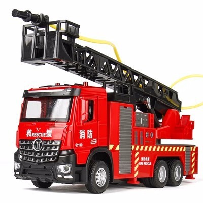 【合金模擬】聲光回力消防車 工程模型 軍事玩具 盒裝玩具 承載想像力 精細工藝 適合Collectors