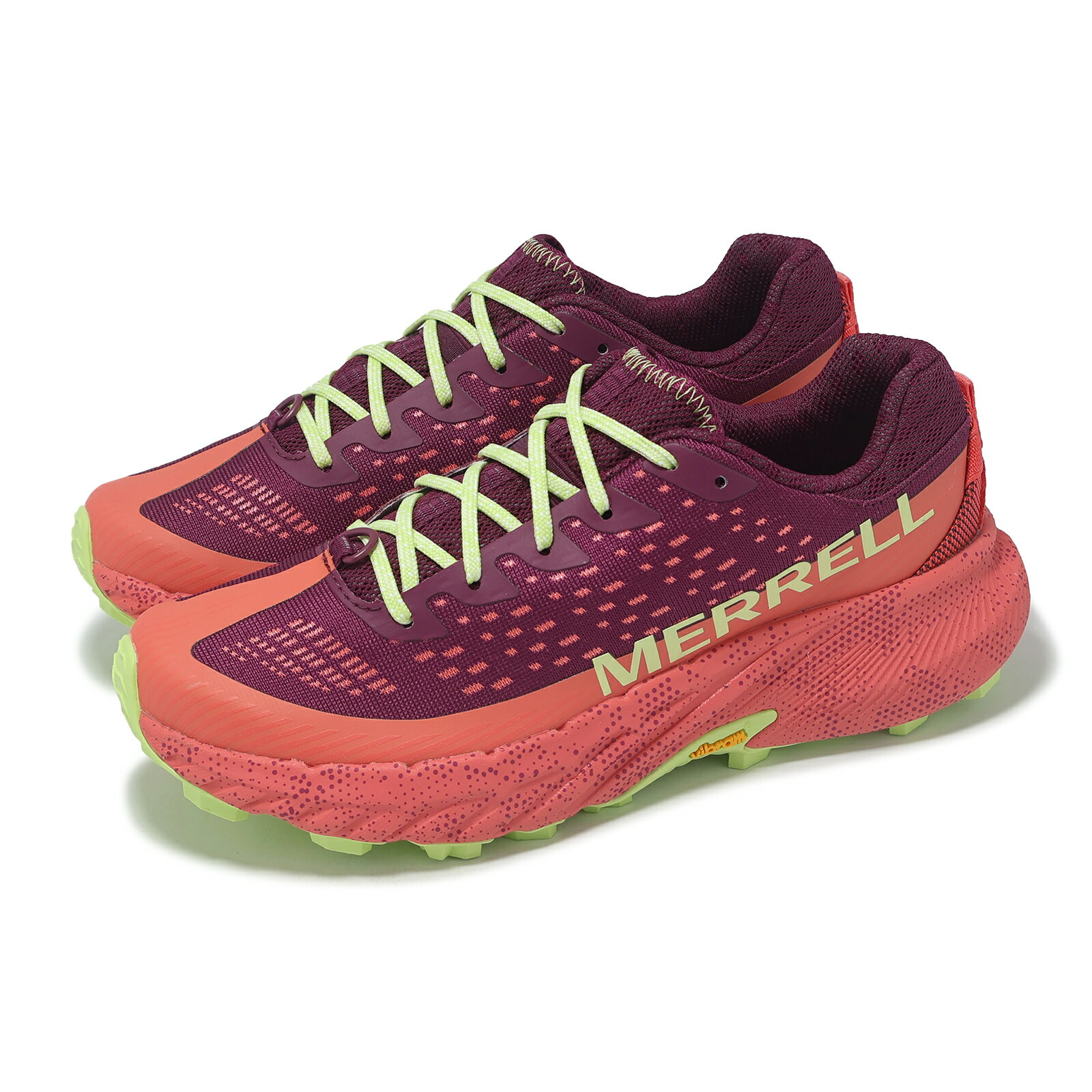Merrell 越野跑鞋 Agility Peak 5 女鞋 紅 綠 回彈 抓地 戶外 運動鞋 ML068668 7