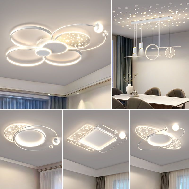 客廳燈2022年新款滿天星LED吸頂燈簡約現代大氣輕奢燈具組合套餐