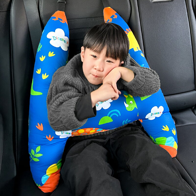 車載兒童靠枕頭枕車用后排睡覺神器小孩汽車后座安全帶護頸枕抱枕