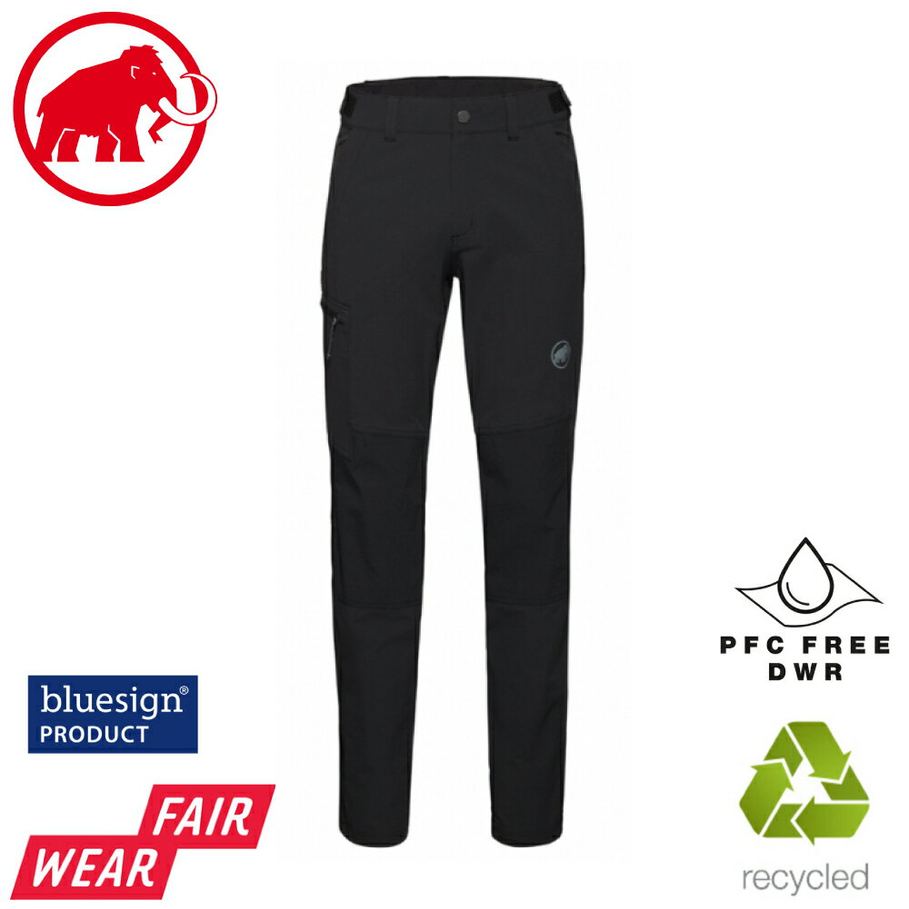 【MAMMUT 長毛象 男 Runbold Guide SO Pants 健行軟殼長褲《黑》】1021-01460/防風防潑水