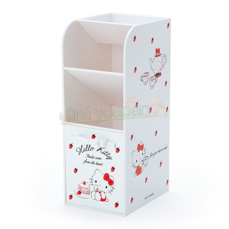 真愛日本4901610440995 桌上型三層收納架 Kt草莓aff 凱蒂貓kitty 收納櫃置物櫃桌面收納收納架