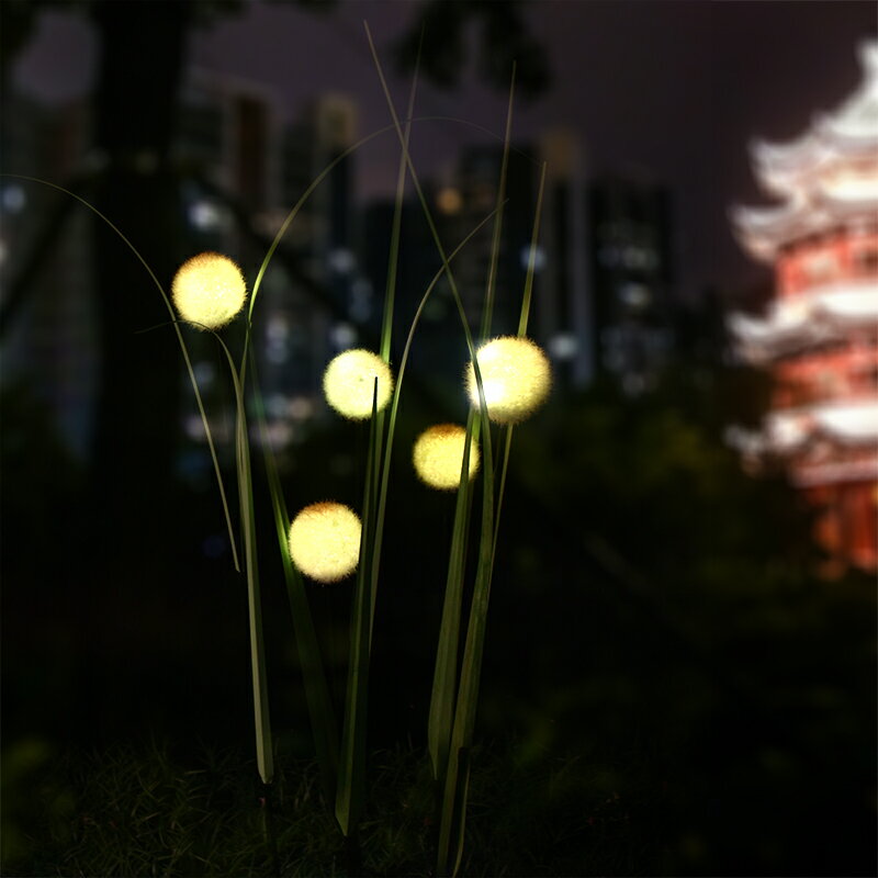 LED毛毛球蘆葦燈仿真植物燈仿真蘆葦燈公園景區美陳亮化景觀燈具1入