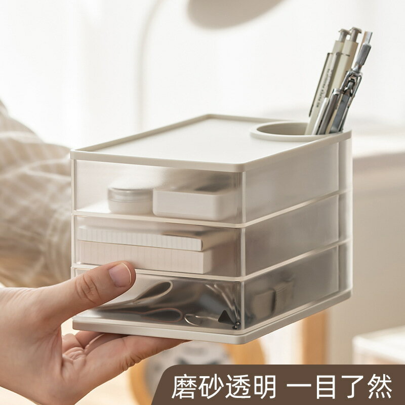 【免運】開發票 透明旋轉文具收納盒收納書桌辦公室桌面整理架置物架