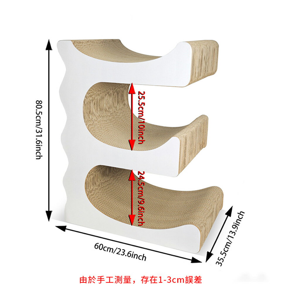 【台灣現貨】E形高端加硬加厚貓抓板 貓抓神器 加強耐用磨爪板 加高加大磨爪面貓窩 貓抓柱貓爬架 1