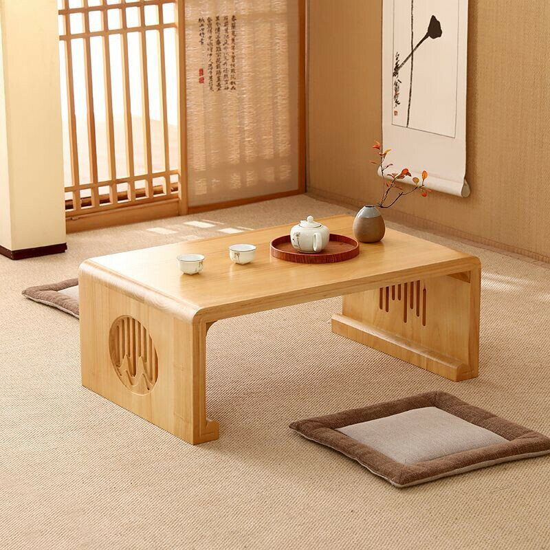 免運 儲物茶幾 邊幾 飄窗小桌子 和室桌 實木中式新中式家用陽臺小桌子古風矮桌炕桌禪意國學桌飄窗桌炕幾 矮書桌 電腦桌