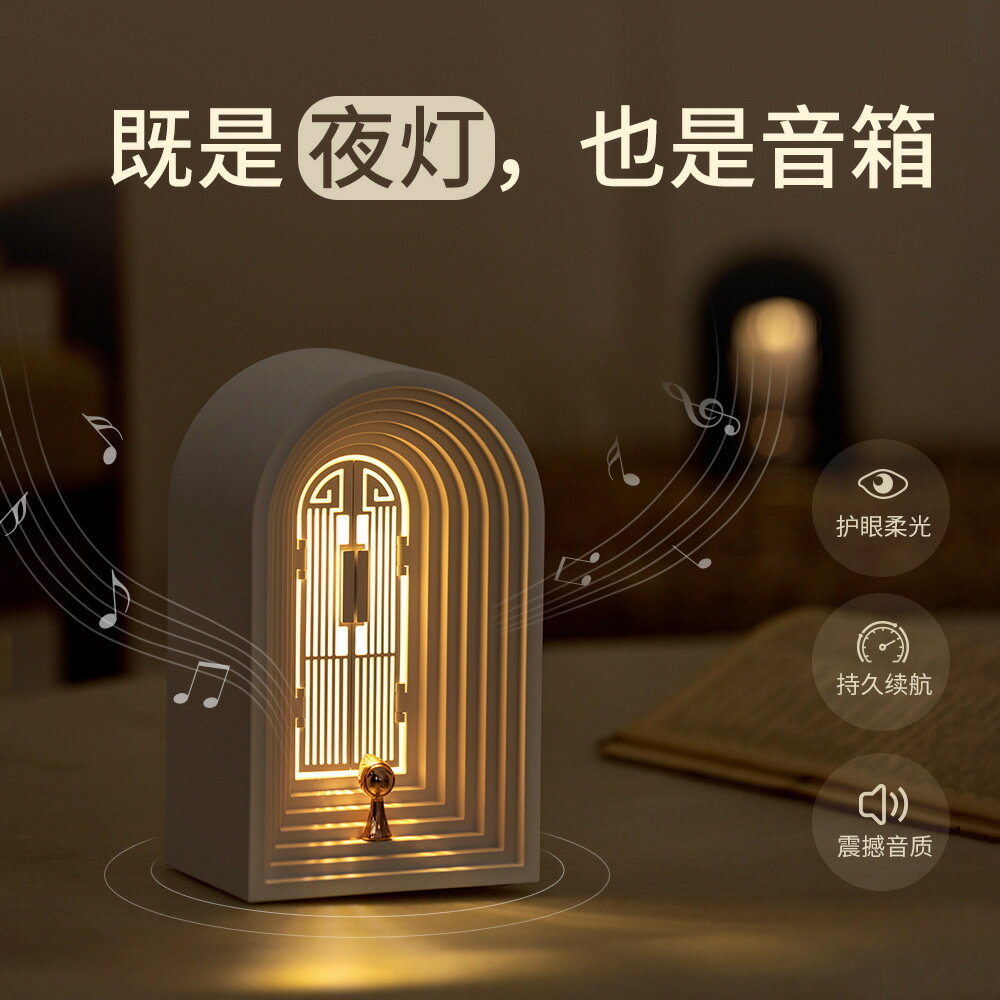 臺灣公司貨 免運 可開票 氛圍燈 壁燈 小夜燈 檯燈 北歐桌面臺燈復古燈具創意床頭裝飾小夜燈臥室客廳充電藍芽音箱