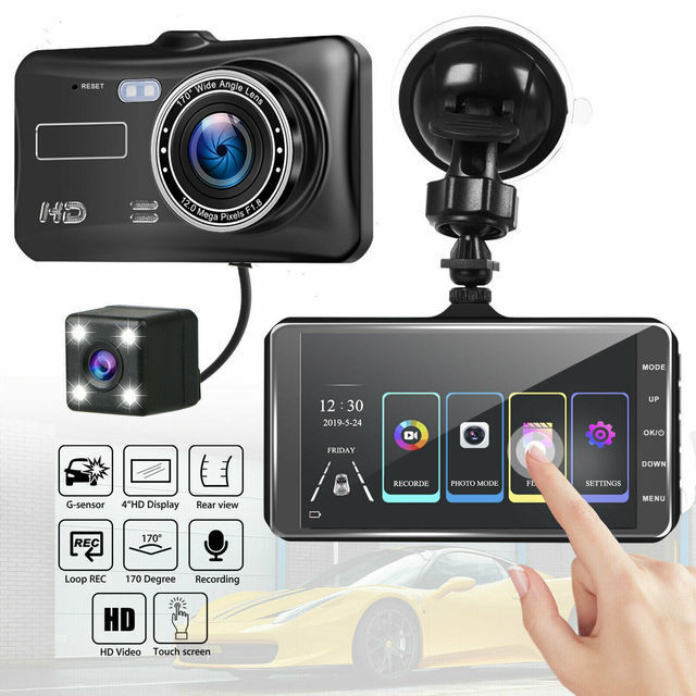 高畫質4寸2.5D觸控雙錄跨境car black box dvr 帶WiFi 行車記錄器