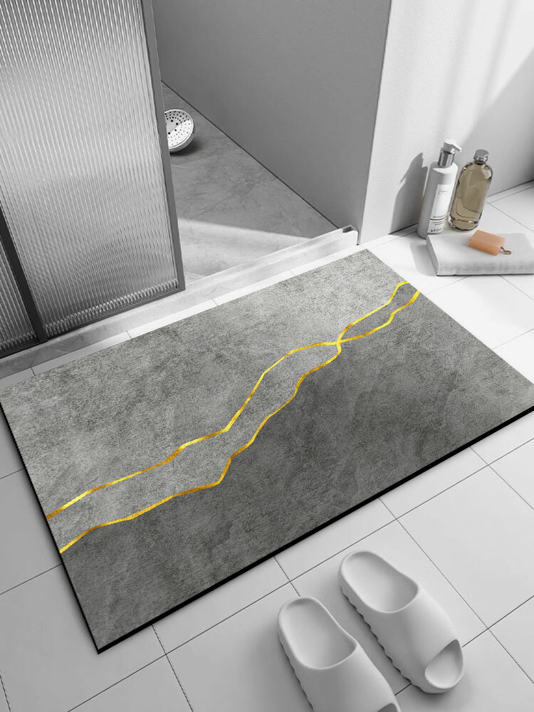 衛生間地墊2024新款加厚軟硅藻泥踩腳墊家用廁所門口防滑浴室地墊