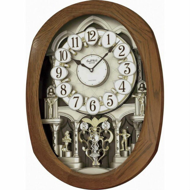 RHYTHM 麗聲鐘 (4MH810) 童話城堡時尚造型掛鐘/55.8cm 白｜樂天全館特惠中★指定刷卡回饋10%