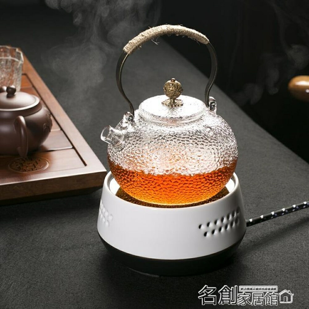 煮茶器日式錘紋耐熱玻璃壺煮茶器黑茶電陶爐煮水泡茶壺燒水壺家用整套裝 名創家居館DF