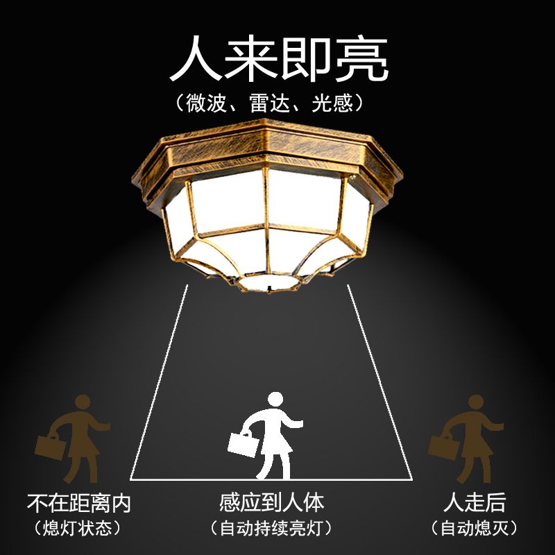 免運 公司貨 開立發票 壁燈 墻壁燈 床頭燈 鏡前燈 臥室燈 客廳燈人體感應吸頂燈戶外防水防潮室外門口陽臺庭院過道房簷入戶燈led